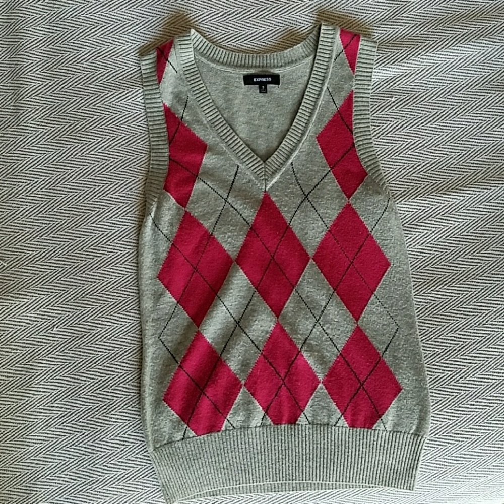 Express Women's Argyle Sweater Vest